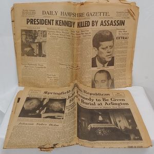 Vintage Newspapers, Daily Hampshire gazette and Springfield Republican, 1963
